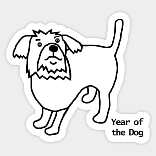 Year of the Dog Outline Sticker